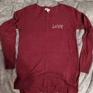 Burgundy Love Sweater